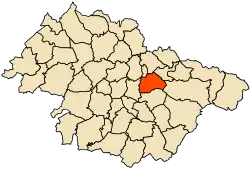 Localização da cidade dentro da província de Mascara