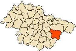 Localização da cidade dentro da província de Mascara