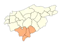 Localização do distrito dentro da província de El Tarf