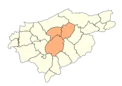 Localização do distrito dentro da província de El Tarf