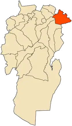 Localização da cidade dentro da província de Khenchela