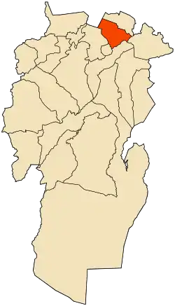 Localização da cidade dentro da província de Khenchela