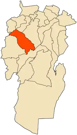 Localização da cidade dentro da província de Khenchela