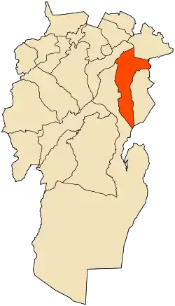 Localização da cidade dentro da província de Khenchela