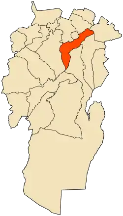 Localização da cidade dentro da província de Khenchela