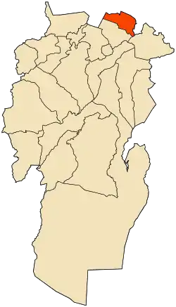 Localização da cidade dentro da província de Khenchela