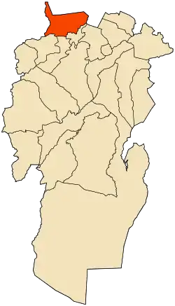 Localização da cidade dentro da província de Khenchela