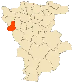 Localização da cidade dentro da província de Mila