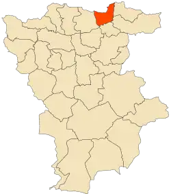 Localização da cidade dentro da província de Mila