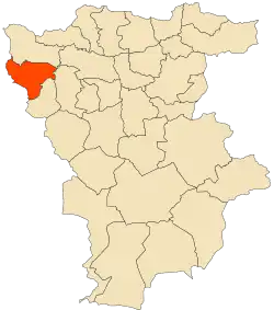 Localização da cidade dentro da província de Mila