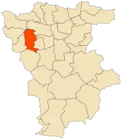 Localização da cidade dentro da província de Mila