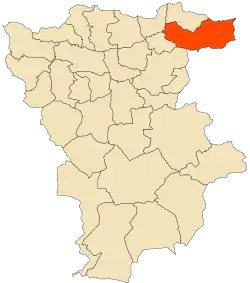 Localização da cidade dentro da província de Mila