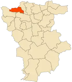 Localização da cidade dentro da província de Mila