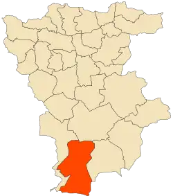 Localização da cidade dentro da província de Mila