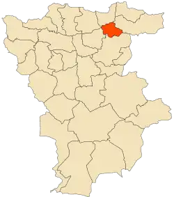 Localização da cidade dentro da província de Mila