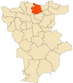 Localização da cidade dentro da província de Mila