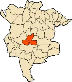 Localização do distrito dentro da província de M'Sila