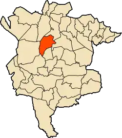 Localização da cidade dentro da província de M'Sila