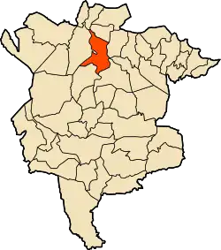 Localização da cidade dentro da província de M'Sila