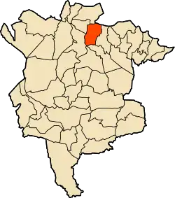 Localização da cidade dentro da província de M'Sila