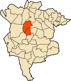 Localização do distrito dentro da província de M'Sila