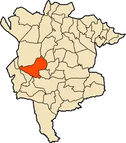 Localização da cidade dentro da província de M'Sila