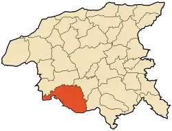 Localização da cidade dentro da província de Chlef