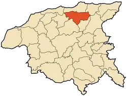 Localização da cidade dentro da província de Chlef