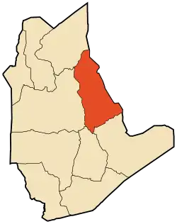 Localização da cidade dentro da província de Tamanghasset