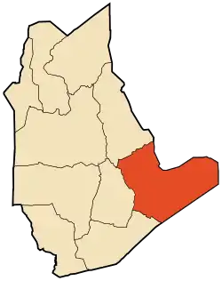 Localização da cidade dentro da província de Tamanghasset