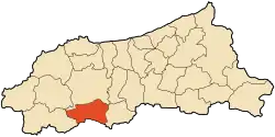 Localização da cidade dentro da província de Jijel