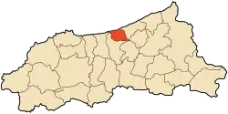 Localização da cidade dentro da província de Jijel