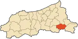 Localização da cidade dentro da província de Jijel