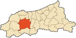Localização da cidade dentro da província de Jijel