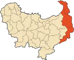 Mapa do distrito dentro da província de Skikda