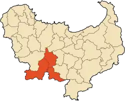 Mapa do distrito dentro da província de Skikda