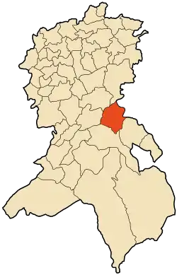 Localização da cidade dentro da província de Sidi Bel Abbès