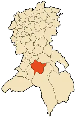 Localização da cidade dentro da província de Sidi Bel Abbès
