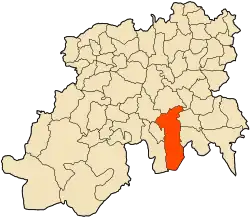 Localização da cidade dentro da província de Médéa