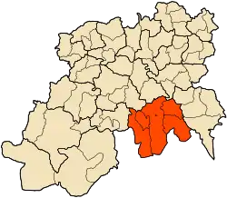 Localização do distrito dentro da província de Médéa