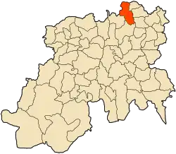 Localização da cidade dentro da província de Médéa