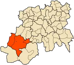 Localização do distrito dentro da província de Médéa