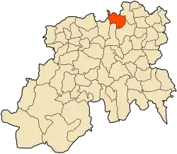 Localização da cidade dentro da província de Médéa