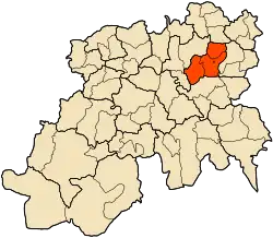 Localização do distrito dentro da província de Médéa