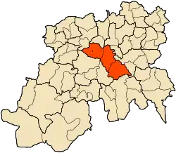 Localização do distrito dentro da província de Médéa