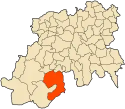 Localização da cidade dentro da província de Médéa