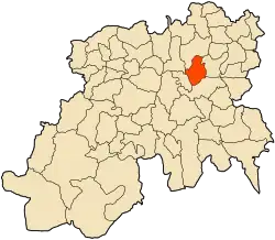 Localização da cidade dentro da província de Médéa