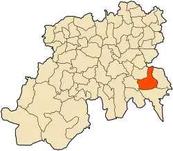 Localização da cidade dentro da província de Médéa