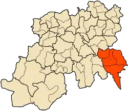 Localização do distrito dentro da província de Médéa