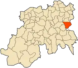 Localização da cidade dentro da província de Médéa